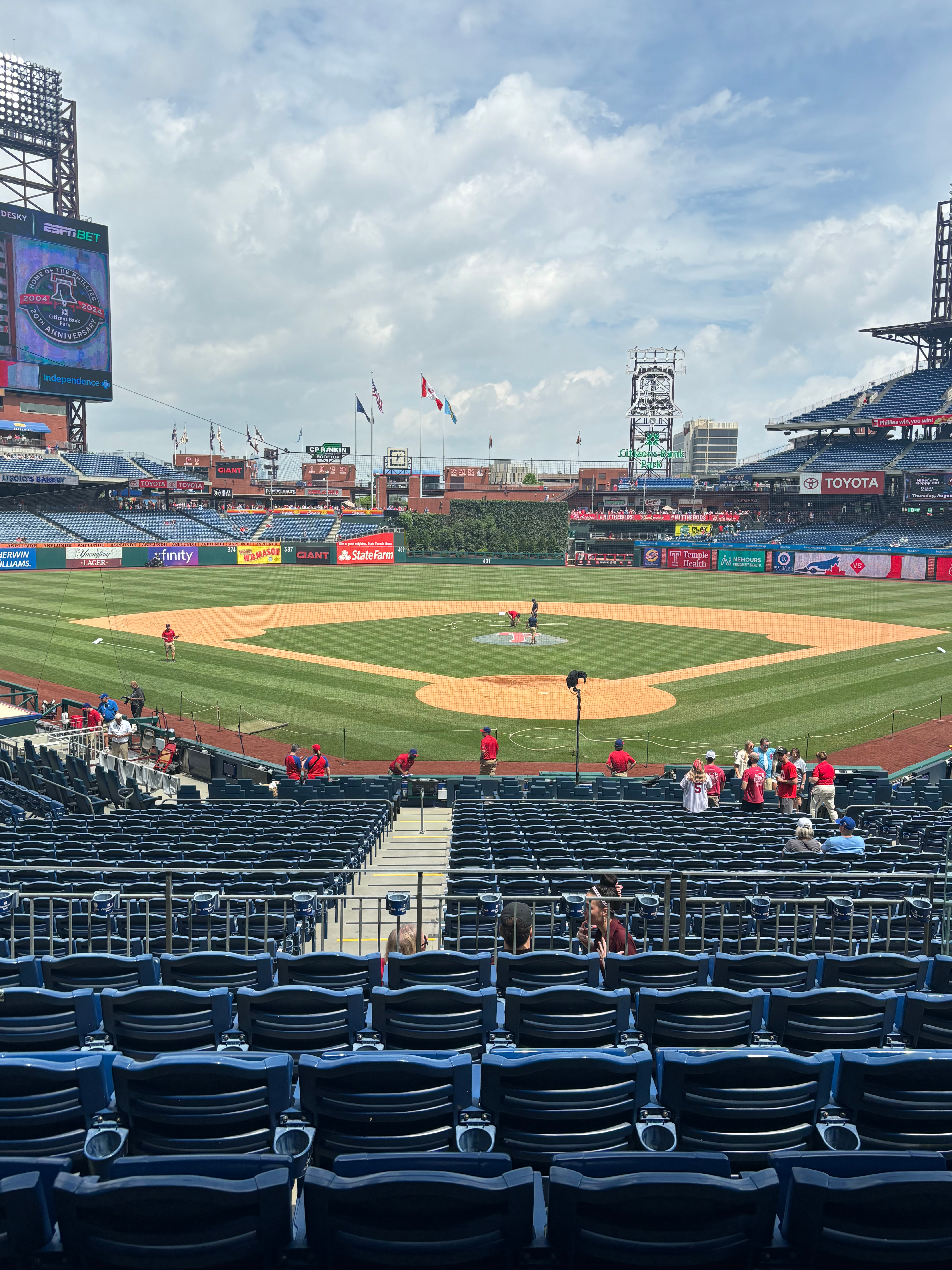 View of Citizen Bank Park from behind homeplate