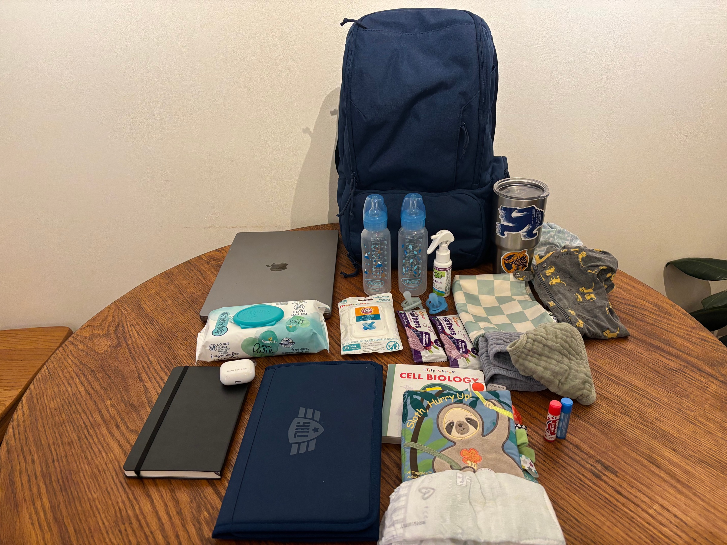 Inside the Expedition diaper bag — organized compartments and pockets